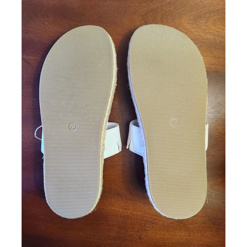 Joie Nacho  Sandal Women's Size 7.5 Thong Slide Espadrille White Vegan Casual - Picture 8 of 10